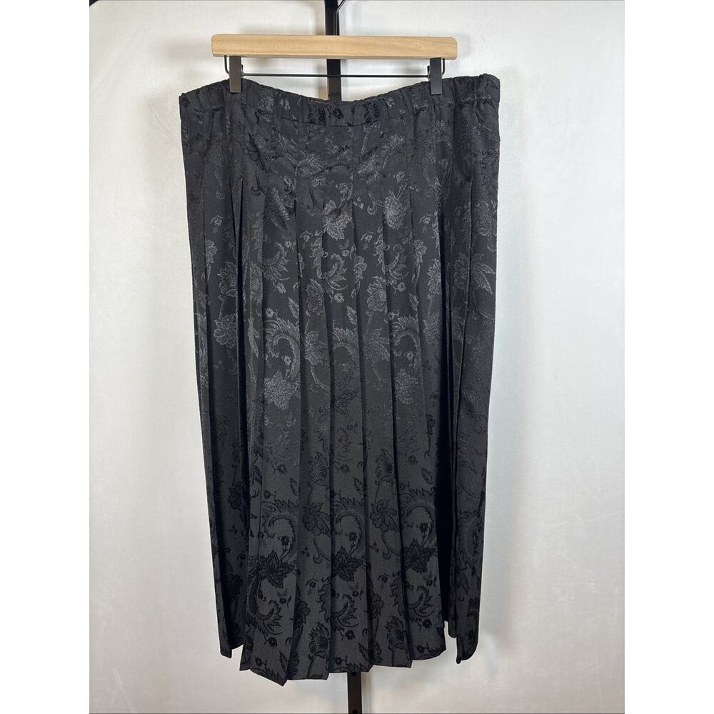 VTG Susan Bristol Pleated Maxi Skirt Size Large Black Goth Witchy Dark Academia